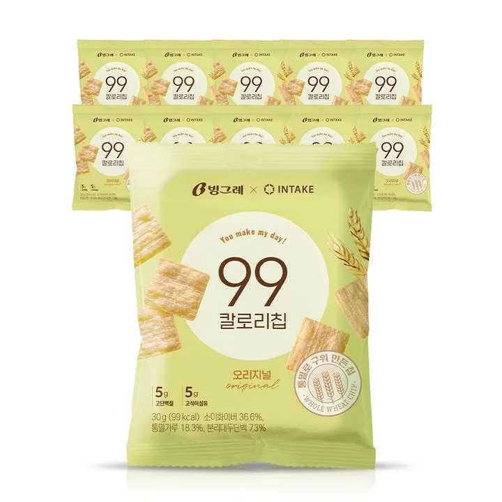 [09098] 빙그레 99칼로리칩 오리지널, 30g, 10개