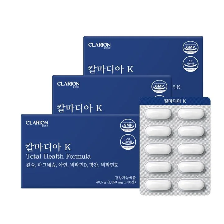 [09109] 클라리온 칼마디아 K 칼슘 마그네슘 비타민D&K 아연 망간, 30정, 3개