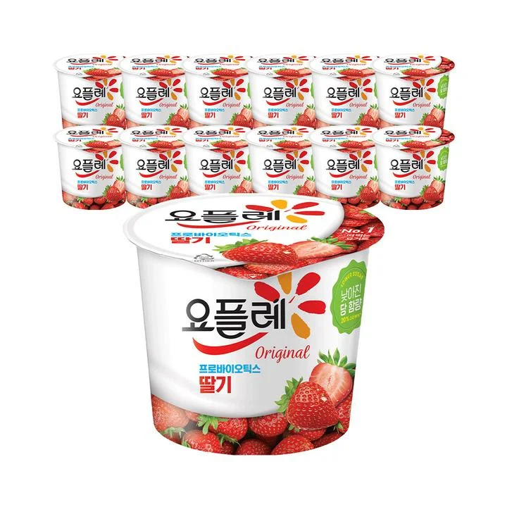 [09121] 빙그레 요플레 딸기, 180g, 12개