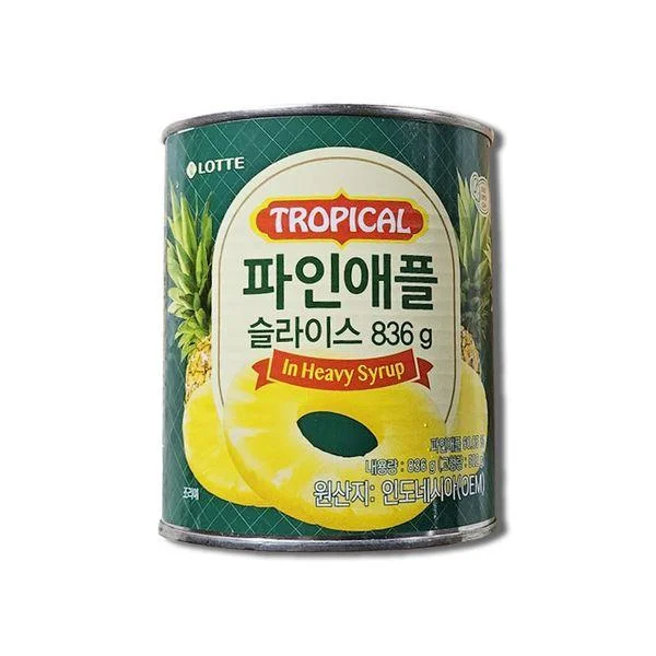 [09123] 롯데 파인애플 슬라이스, 836g, 1개