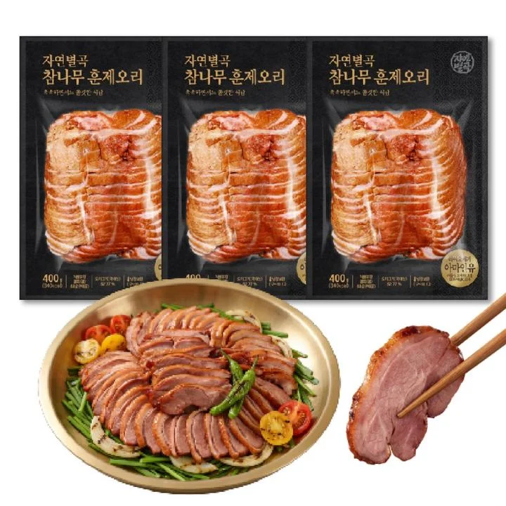 [09152] 자연별곡 참나무 훈제오리, 400g, 3개