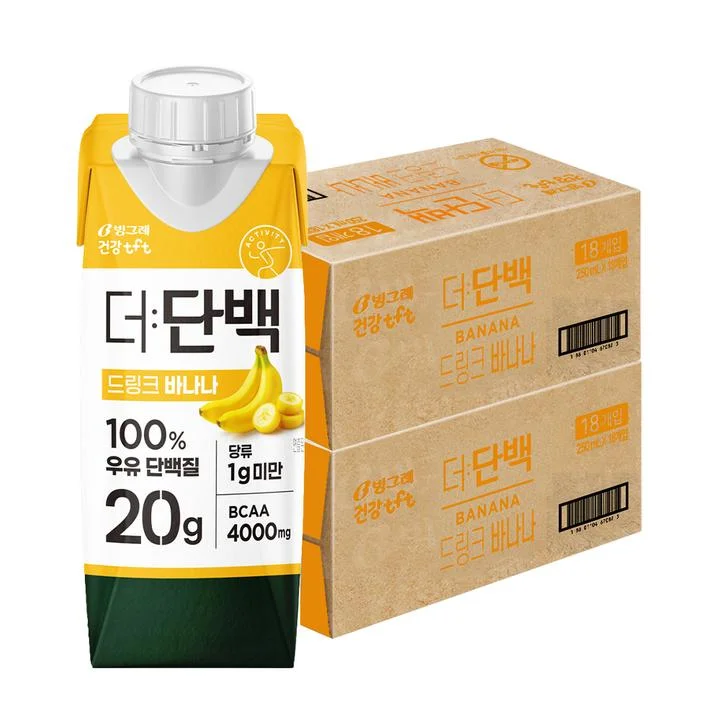 [09173] 빙그레 더단백 드링크 바나나, 프로틴음료, 바나나맛, 250ml, 36팩