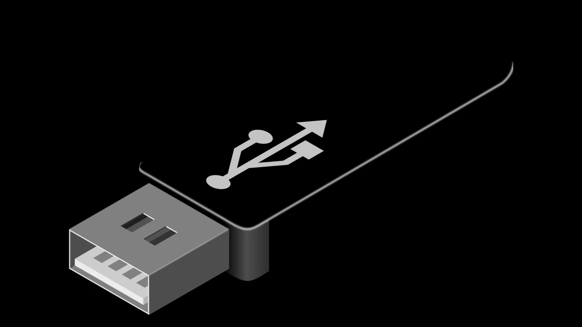 USB 삼지창 기호가 그려진 USB 메모리