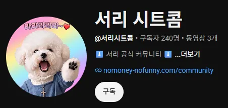 댕댕뉴스 서리 시트콤 유튜브 새로 오픈!