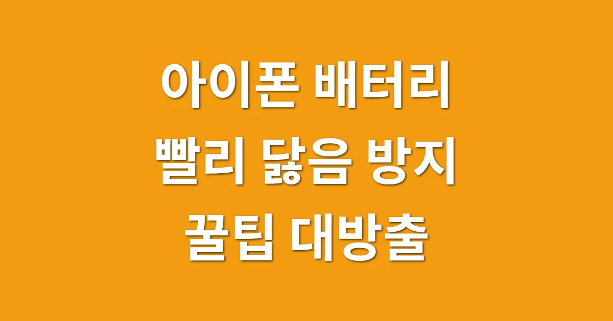 아이폰 배터리 빨리 닳음 방지 관련 썸네일