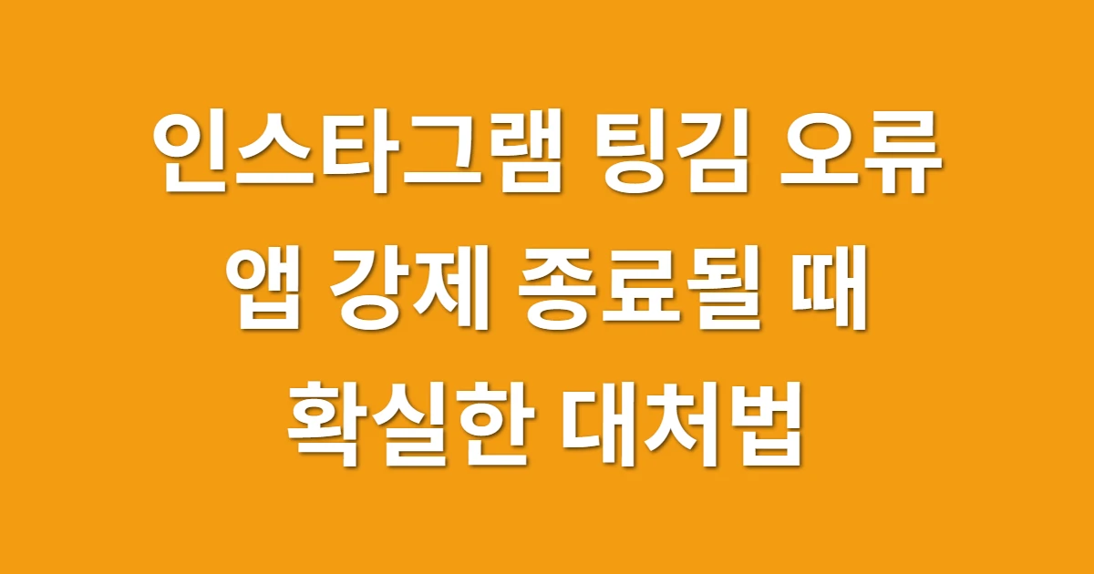 인스타그램 팅김 오류, 앱 강제 종료될 때 가장 확실한 대처법 관련 썸네일